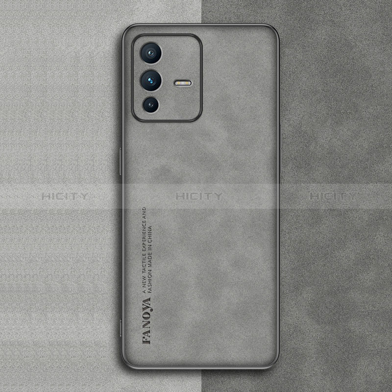 Funda Lujo Cuero Carcasa S01 para Vivo V23 Pro 5G Gris