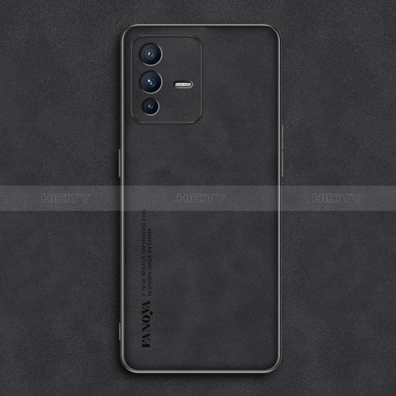 Funda Lujo Cuero Carcasa S01 para Vivo V23 Pro 5G Negro