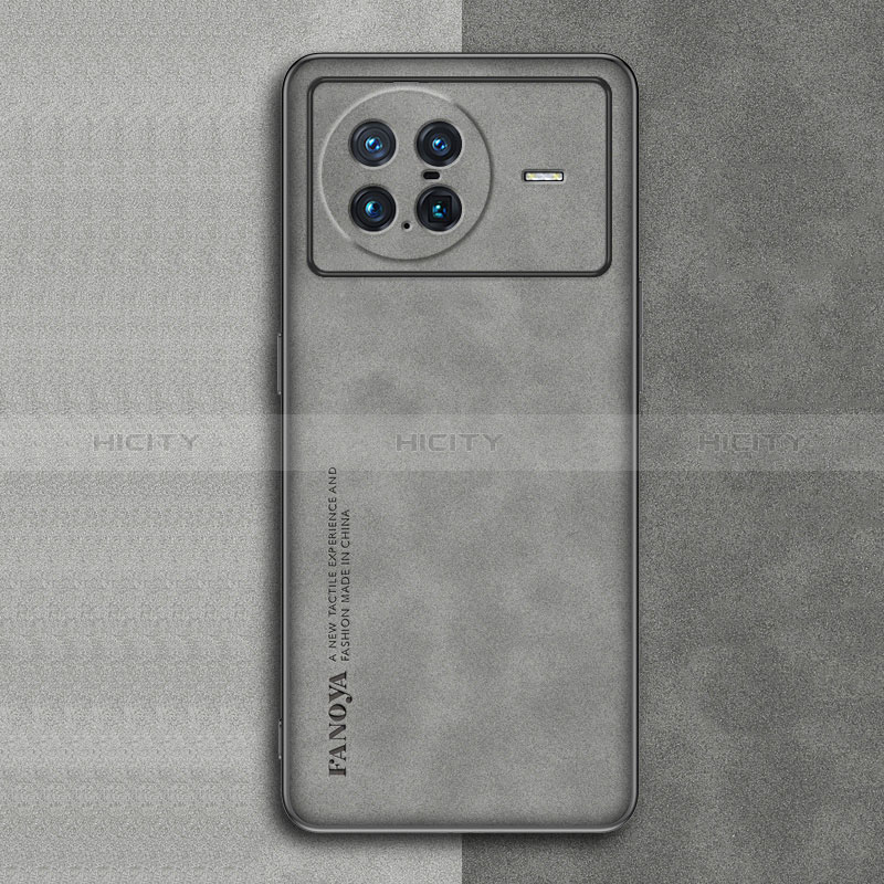 Funda Lujo Cuero Carcasa S01 para Vivo X Note Gris