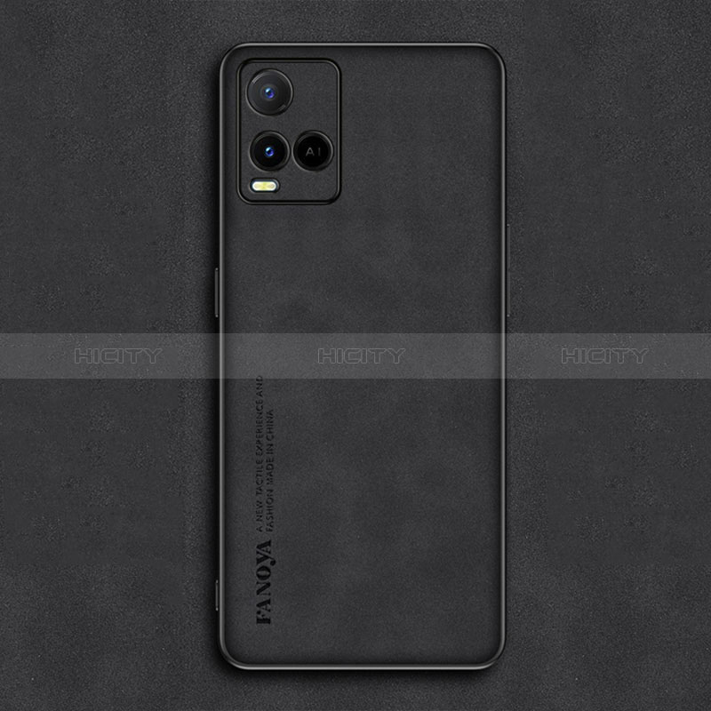 Funda Lujo Cuero Carcasa S01 para Vivo Y21a Negro