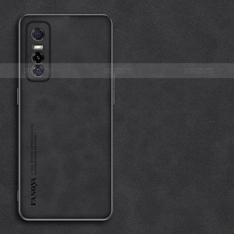 Funda Lujo Cuero Carcasa S01 para Vivo Y73s 5G Negro