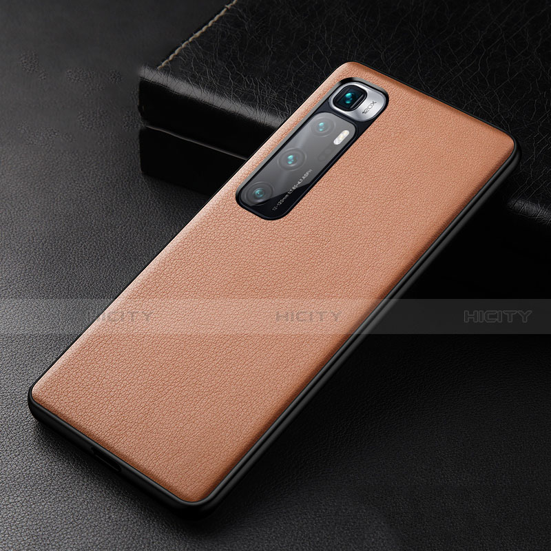 Funda Lujo Cuero Carcasa S01 para Xiaomi Mi 10 Ultra Marron