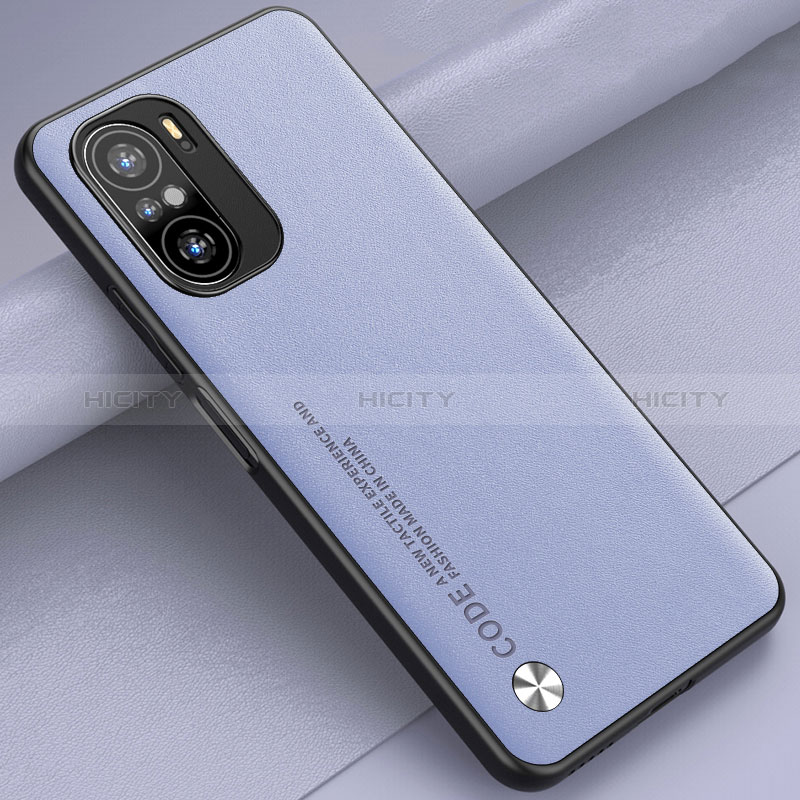 Funda Lujo Cuero Carcasa S01 para Xiaomi Poco F3 5G Purpura Claro