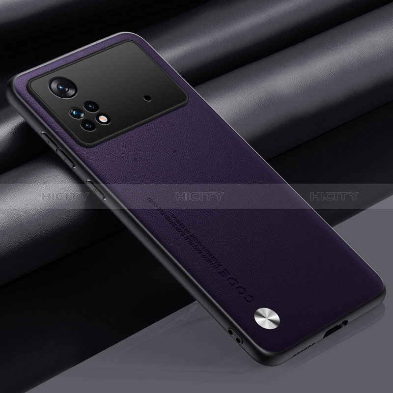 Funda Lujo Cuero Carcasa S01 para Xiaomi Poco M4 Pro 4G Morado