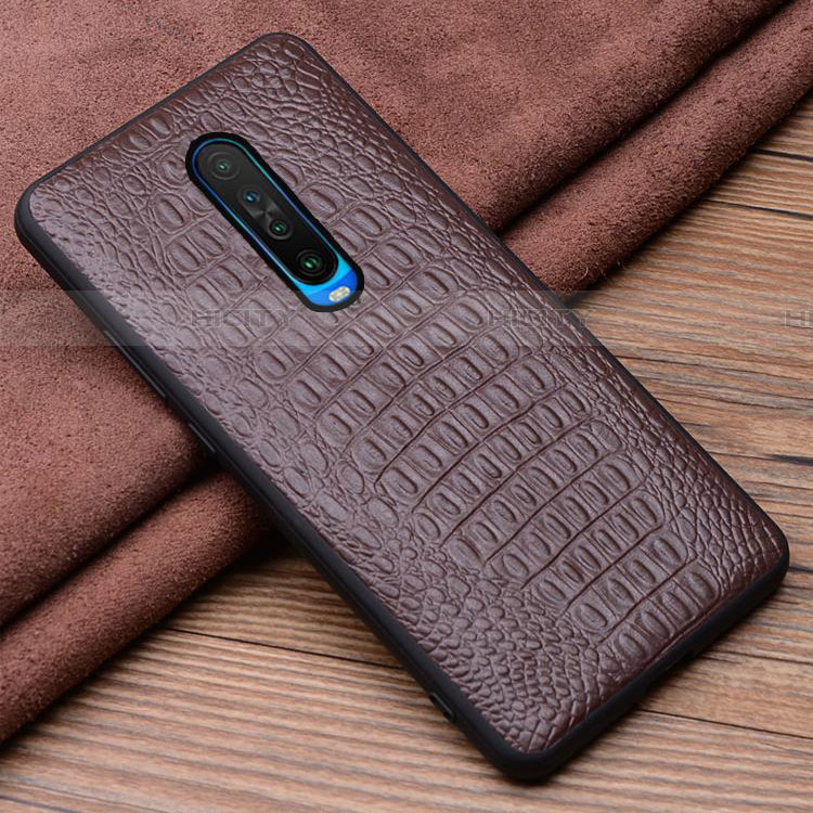 Funda Lujo Cuero Carcasa S01 para Xiaomi Poco X2 Marron