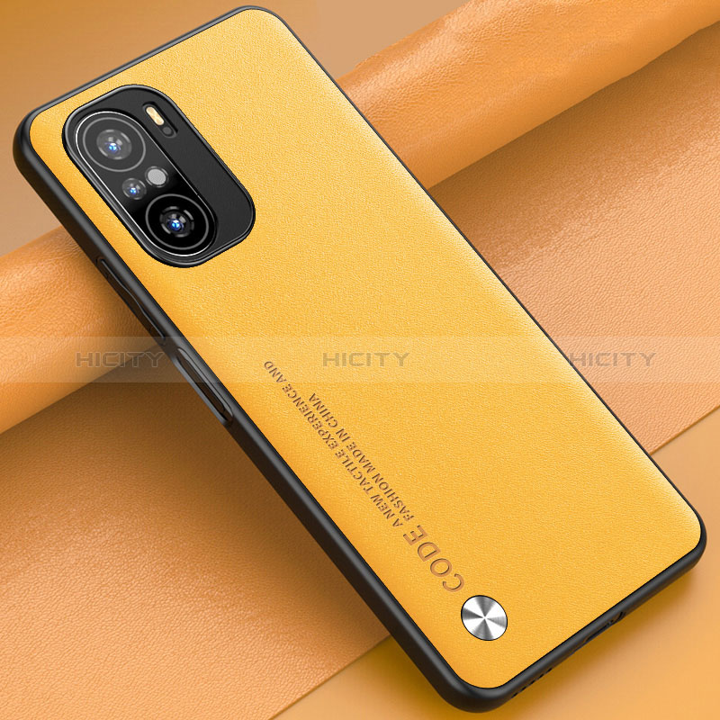 Funda Lujo Cuero Carcasa S01 para Xiaomi Redmi K40 5G Amarillo