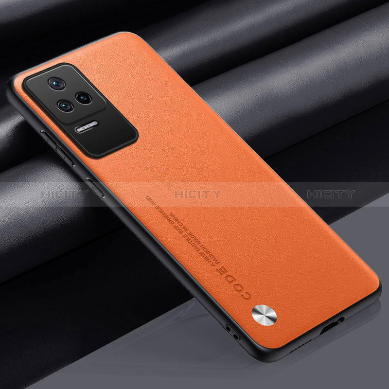 Funda Lujo Cuero Carcasa S01 para Xiaomi Redmi K40S 5G Naranja