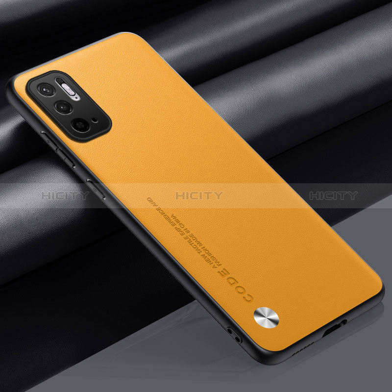 Funda Lujo Cuero Carcasa S01 para Xiaomi Redmi Note 11 SE 5G Amarillo