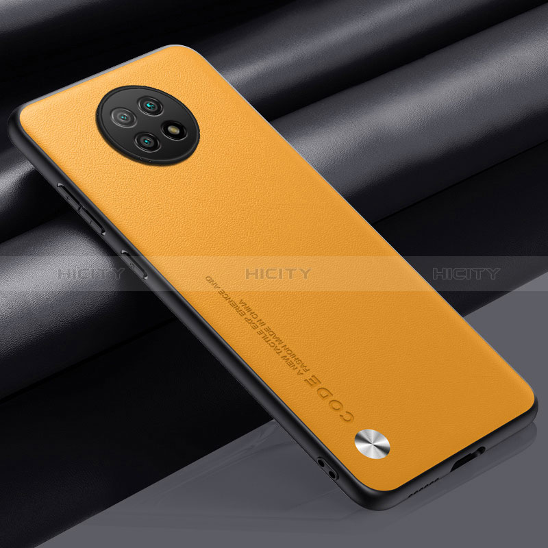 Funda Lujo Cuero Carcasa S01 para Xiaomi Redmi Note 9 5G Amarillo