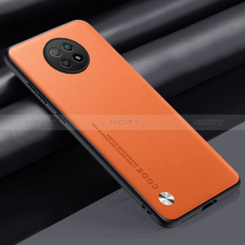 Funda Lujo Cuero Carcasa S01 para Xiaomi Redmi Note 9 5G Naranja