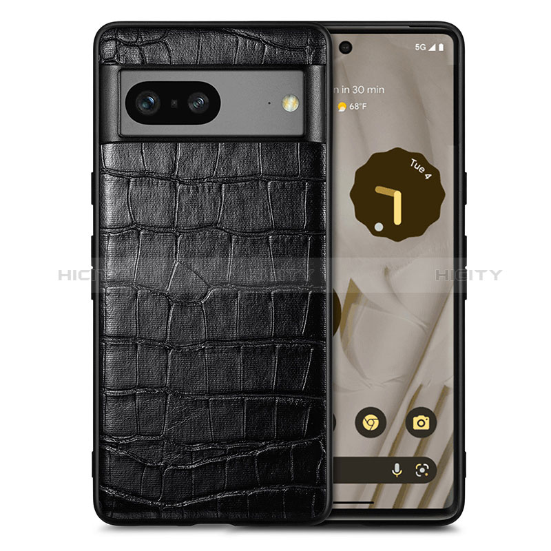 Funda Lujo Cuero Carcasa S01D para Google Pixel 7a 5G Negro