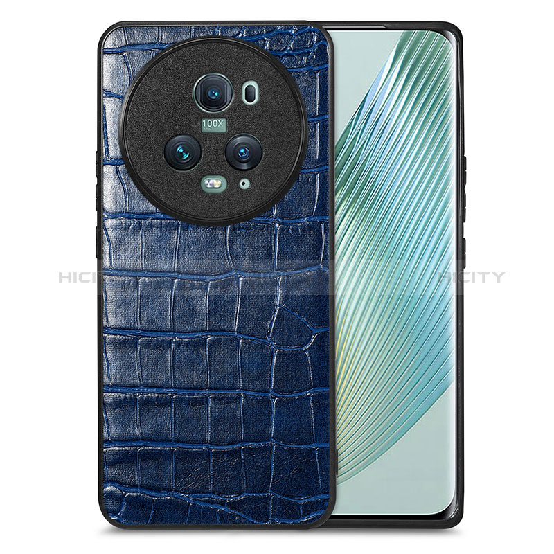 Funda Lujo Cuero Carcasa S01D para Huawei Honor Magic5 Pro 5G Azul