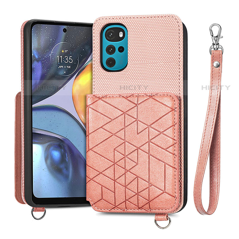 Funda Lujo Cuero Carcasa S01D para Motorola Moto G22