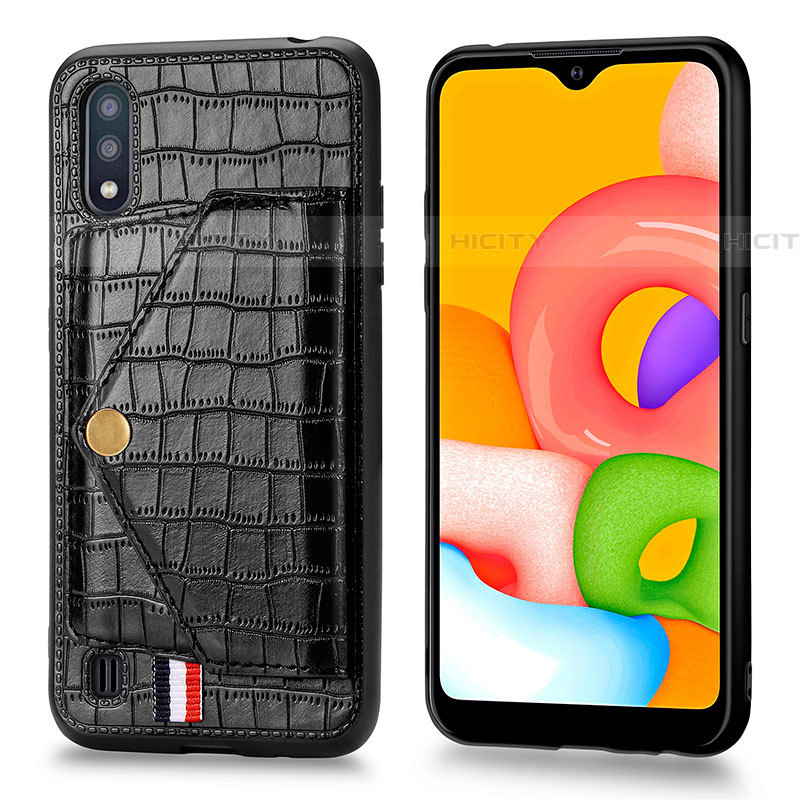 Funda Lujo Cuero Carcasa S01D para Samsung Galaxy A01 SM-A015