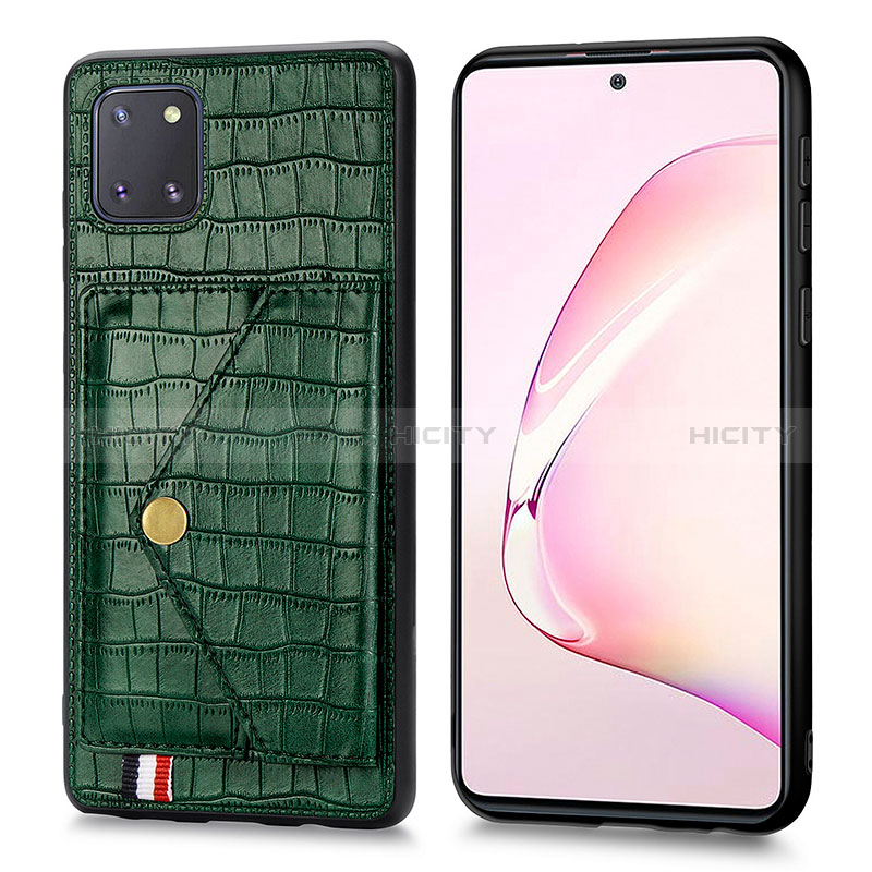 Funda Lujo Cuero Carcasa S01D para Samsung Galaxy Note 10 Lite Verde