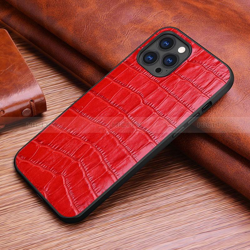 Funda Lujo Cuero Carcasa S02 para Apple iPhone 14 Pro Rojo