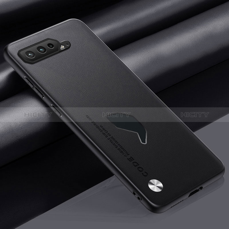 Funda Lujo Cuero Carcasa S02 para Asus ROG Phone 5 Ultimate Negro