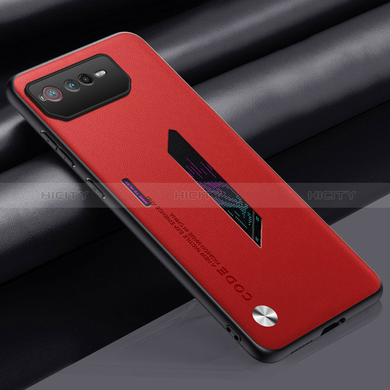 Funda Lujo Cuero Carcasa S02 para Asus ROG Phone 6 Pro Rojo