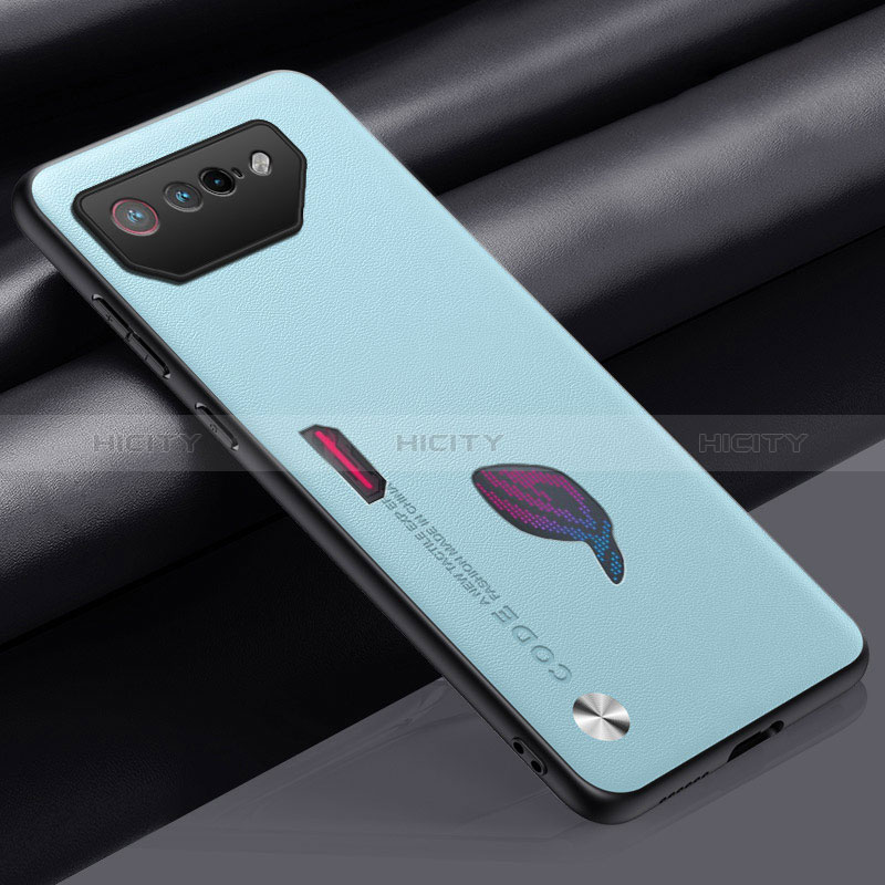 Funda Lujo Cuero Carcasa S02 para Asus ROG Phone 7 Pro Azul Cielo