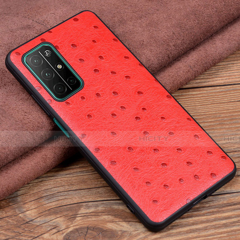 Funda Lujo Cuero Carcasa S02 para Huawei Honor 30S Rojo