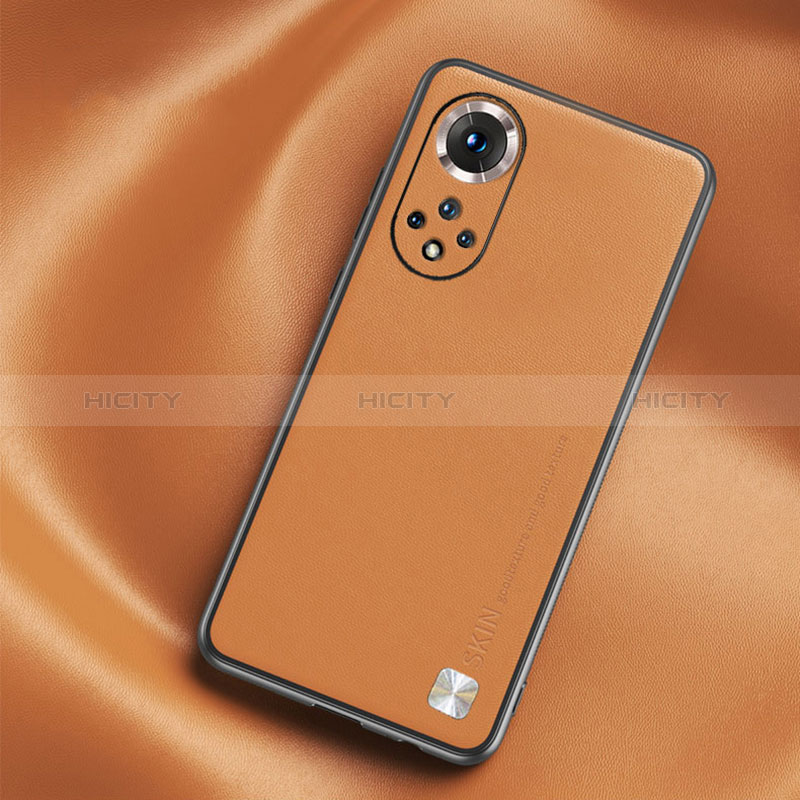 Funda Lujo Cuero Carcasa S02 para Huawei Honor 50 5G Naranja