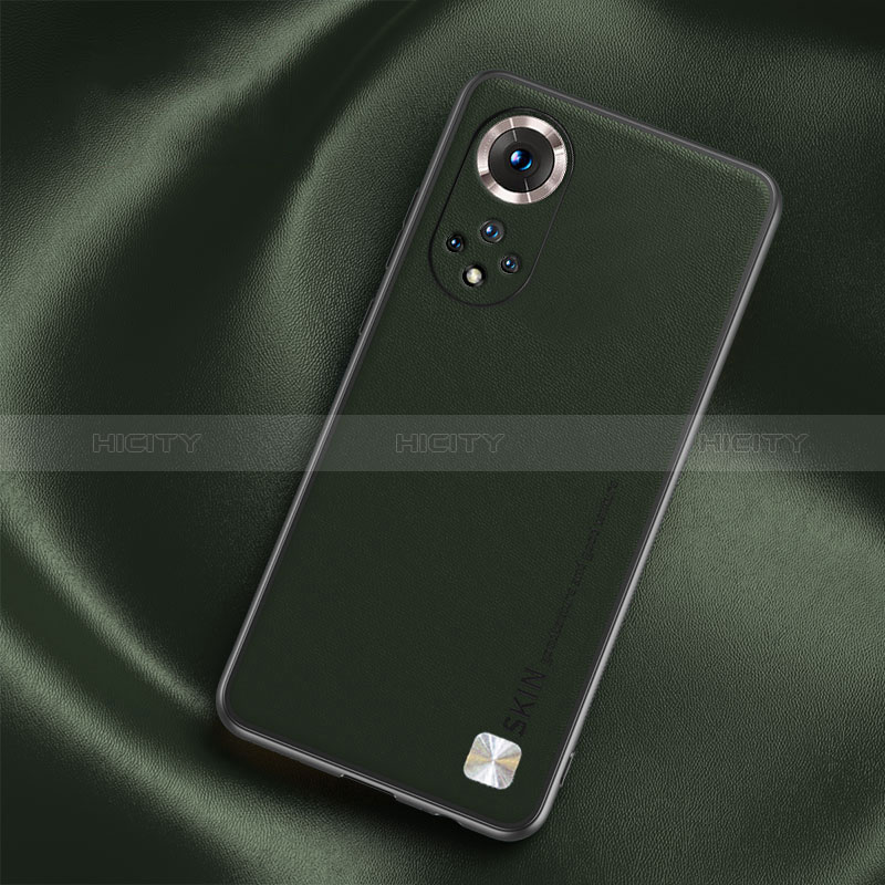 Funda Lujo Cuero Carcasa S02 para Huawei Honor 50 Pro 5G Verde Noche