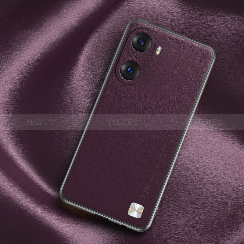 Funda Lujo Cuero Carcasa S02 para Huawei Honor 60 Pro 5G Morado