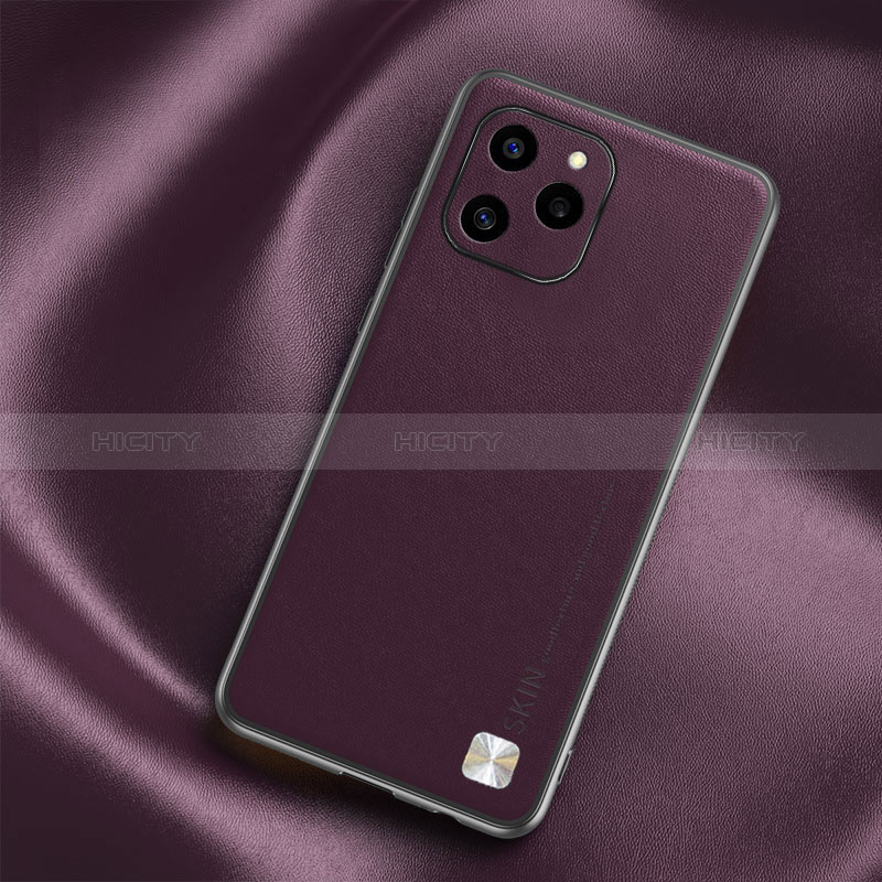 Funda Lujo Cuero Carcasa S02 para Huawei Honor 60 SE 5G Morado