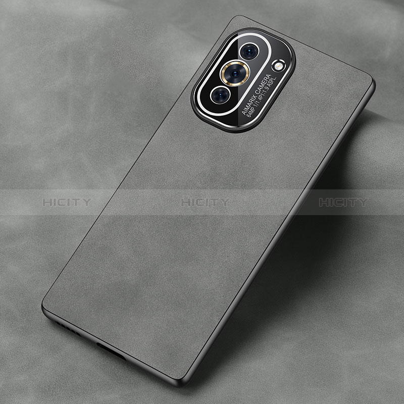 Funda Lujo Cuero Carcasa S02 para Huawei Nova 10 Gris