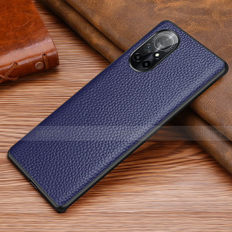 Funda Lujo Cuero Carcasa S02 para Huawei Nova 8 5G Azul