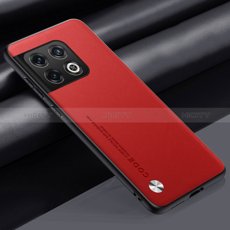 Funda Lujo Cuero Carcasa S02 para OnePlus 10 Pro 5G Rojo