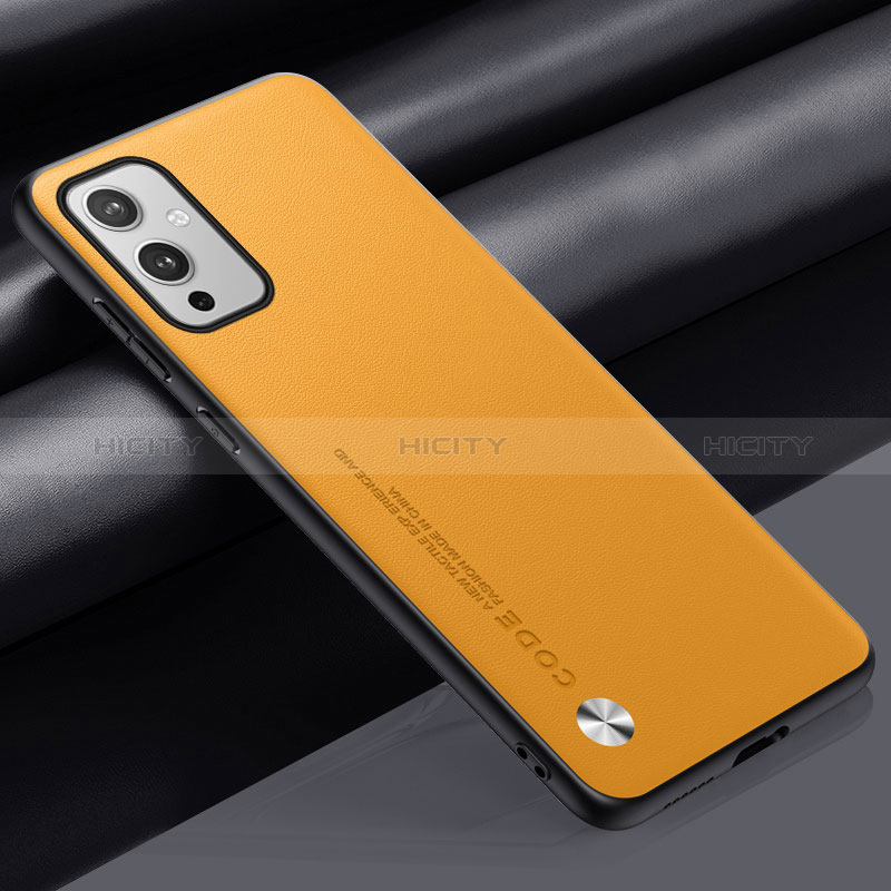 Funda Lujo Cuero Carcasa S02 para OnePlus 9 5G Amarillo