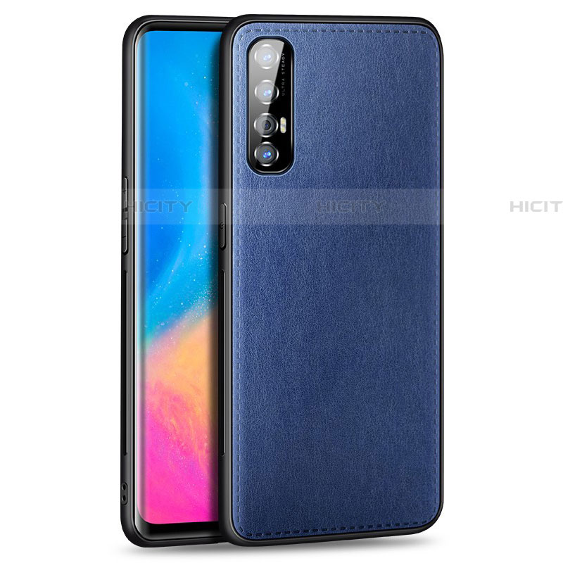 Funda Lujo Cuero Carcasa S02 para Oppo Find X2 Neo Azul