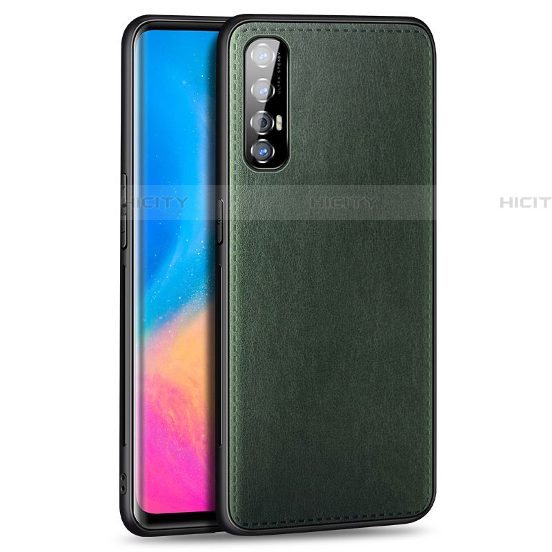 Funda Lujo Cuero Carcasa S02 para Oppo Find X2 Neo Verde