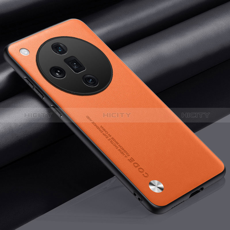 Funda Lujo Cuero Carcasa S02 para Oppo Find X7 Ultra 5G Naranja