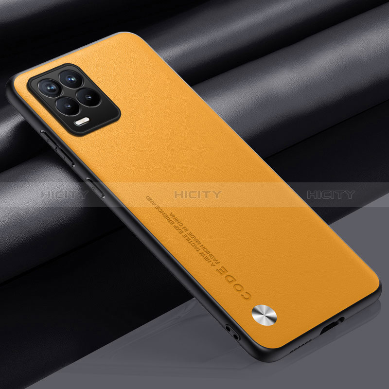 Funda Lujo Cuero Carcasa S02 para Realme 8 4G Amarillo