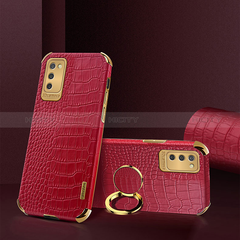 Funda Lujo Cuero Carcasa S02 para Samsung Galaxy A02s Rojo