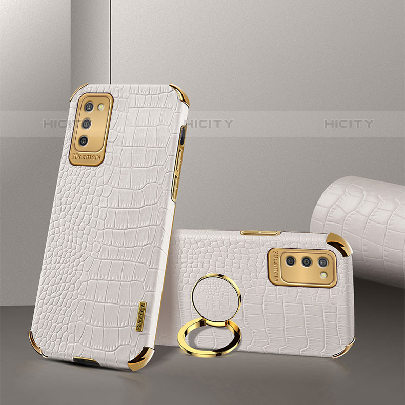 Funda Lujo Cuero Carcasa S02 para Samsung Galaxy M02s Blanco