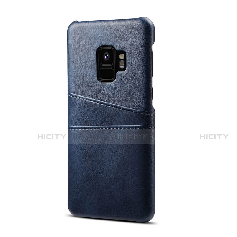 Funda Lujo Cuero Carcasa S02 para Samsung Galaxy S9 Azul