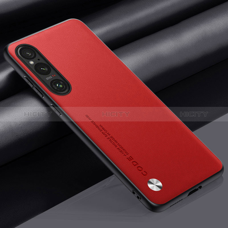 Funda Lujo Cuero Carcasa S02 para Sony Xperia 1 V Rojo