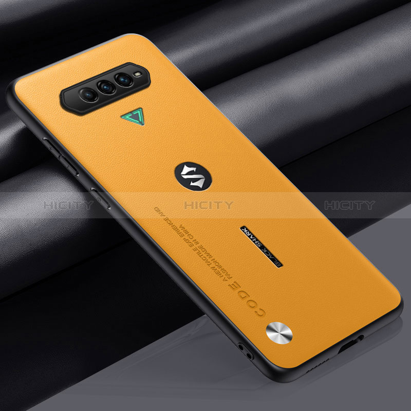 Funda Lujo Cuero Carcasa S02 para Xiaomi Black Shark 4 Pro 5G Amarillo