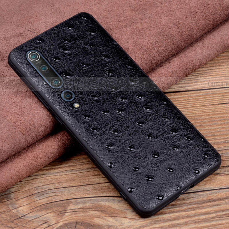 Funda Lujo Cuero Carcasa S02 para Xiaomi Mi 10 Negro