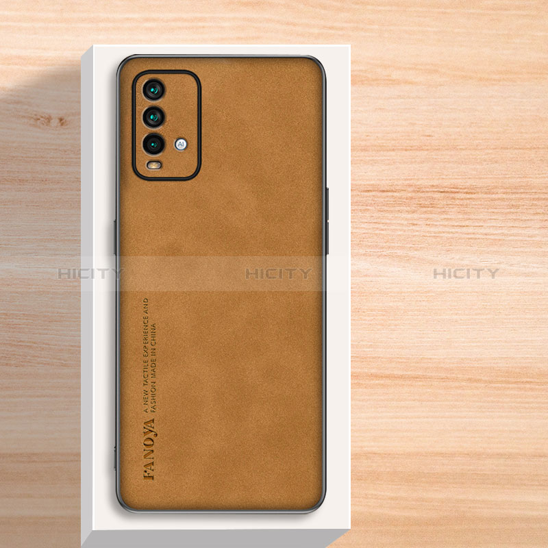 Funda Lujo Cuero Carcasa S02 para Xiaomi Redmi 9 Power Marron