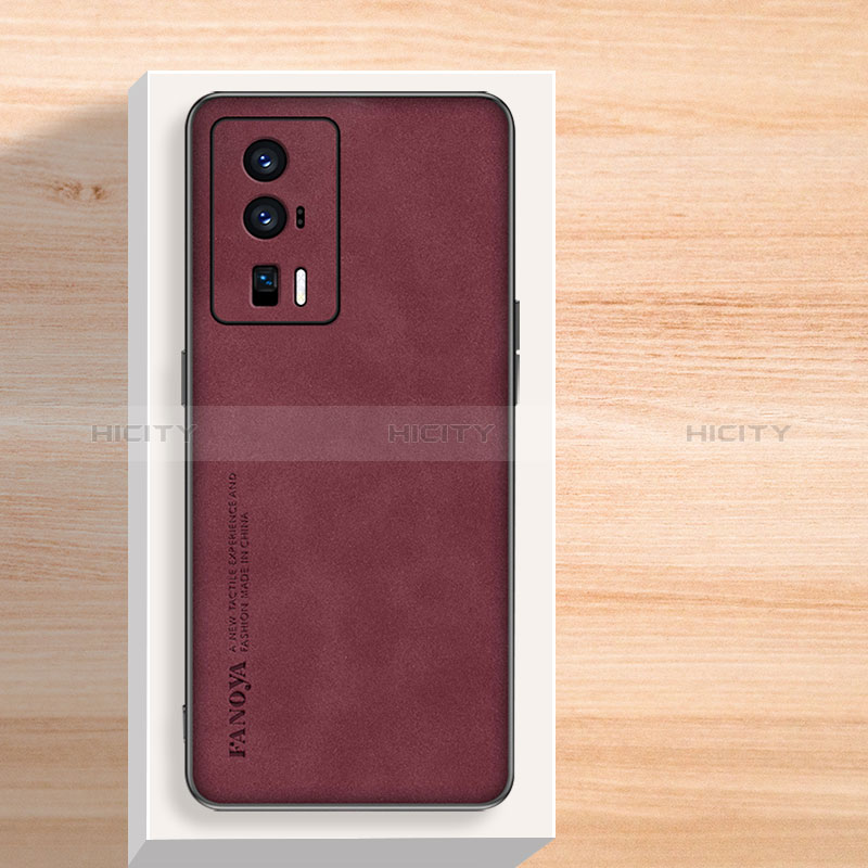 Funda Lujo Cuero Carcasa S02 para Xiaomi Redmi K60 Pro 5G Rojo