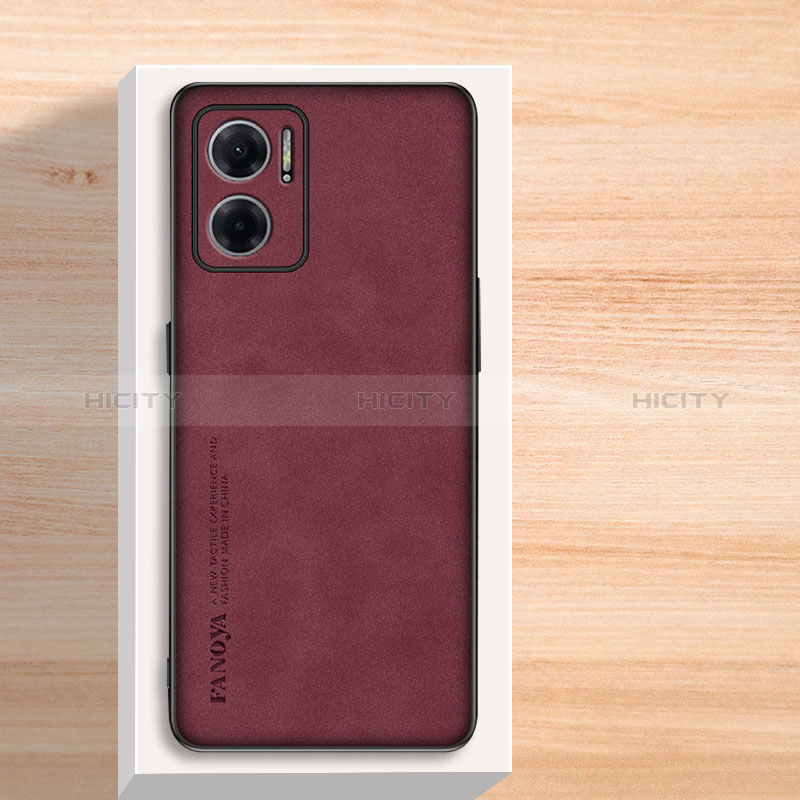 Funda Lujo Cuero Carcasa S02 para Xiaomi Redmi Note 11E 5G Rojo