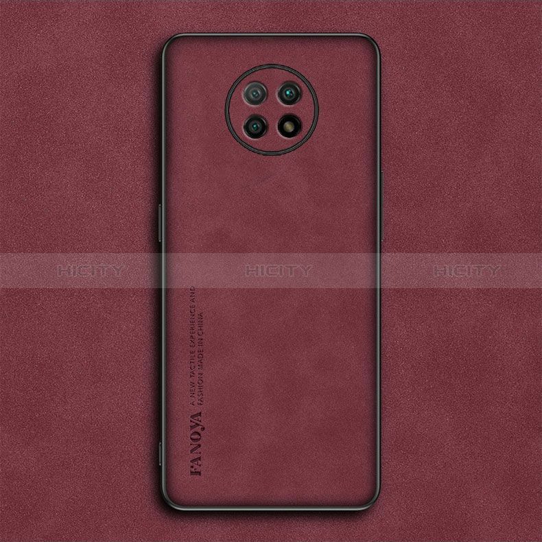 Funda Lujo Cuero Carcasa S02 para Xiaomi Redmi Note 9 5G Rojo