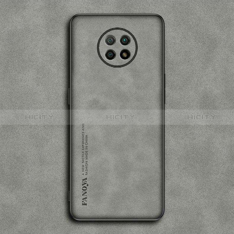 Funda Lujo Cuero Carcasa S02 para Xiaomi Redmi Note 9T 5G Gris