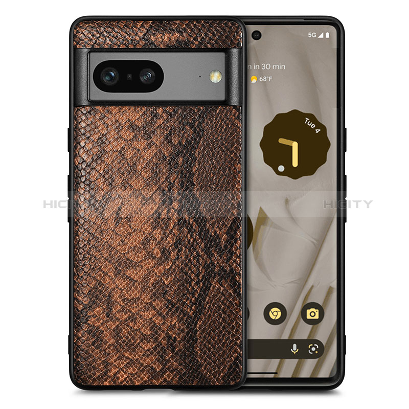 Funda Lujo Cuero Carcasa S02D para Google Pixel 7 5G Marron