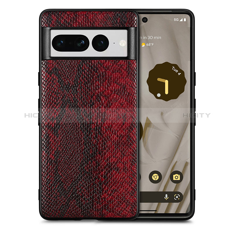 Funda Lujo Cuero Carcasa S02D para Google Pixel 7 Pro 5G Rojo