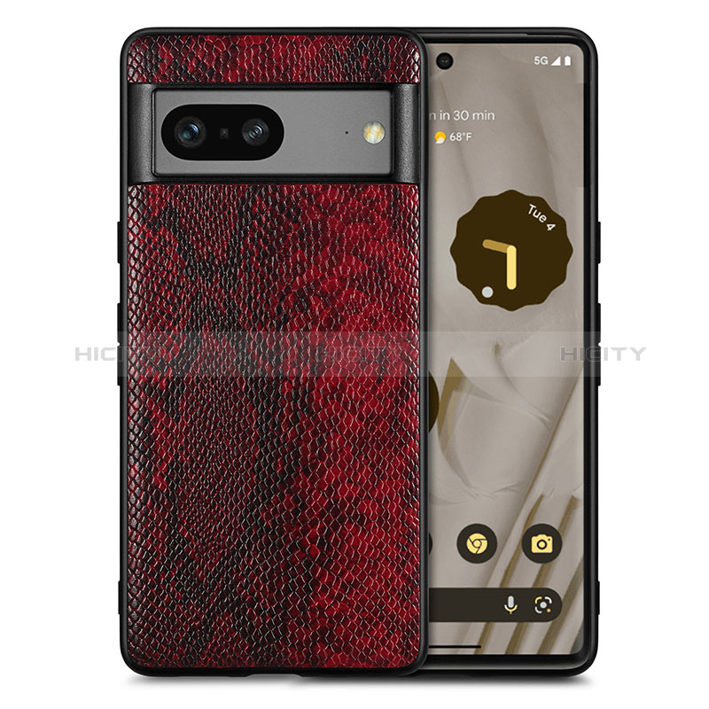 Funda Lujo Cuero Carcasa S02D para Google Pixel 7a 5G Rojo